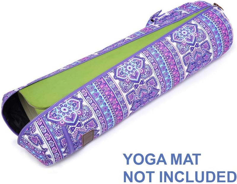 Fremous Yoga Mat Bag,Full-zip Exercise Yoga Mat Canvas Carry Bag for Women and Men - Double Storage Pocket,Easy Access Zipper, Adjustable Shoulder Strap and Handle,Fits Most Mat - Image 1